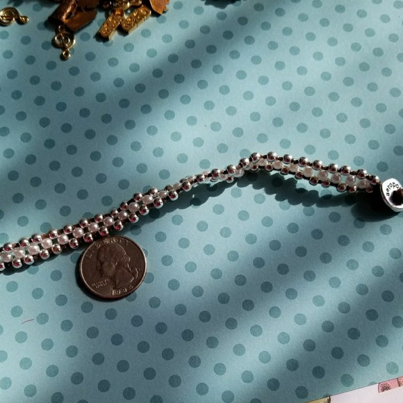 Aeropostale bracelet silver pearl bead y2k - Picture 4 of 4